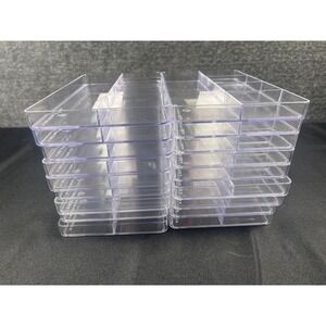 Horizon Group USA Clear Plastic 5 Compartment Organizer‎ Trays Set of 16 212455